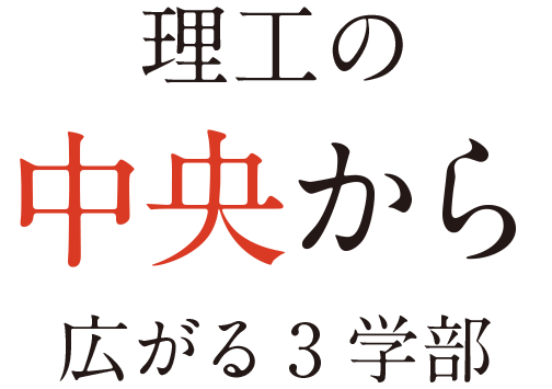 理工の中央から広がる3学部